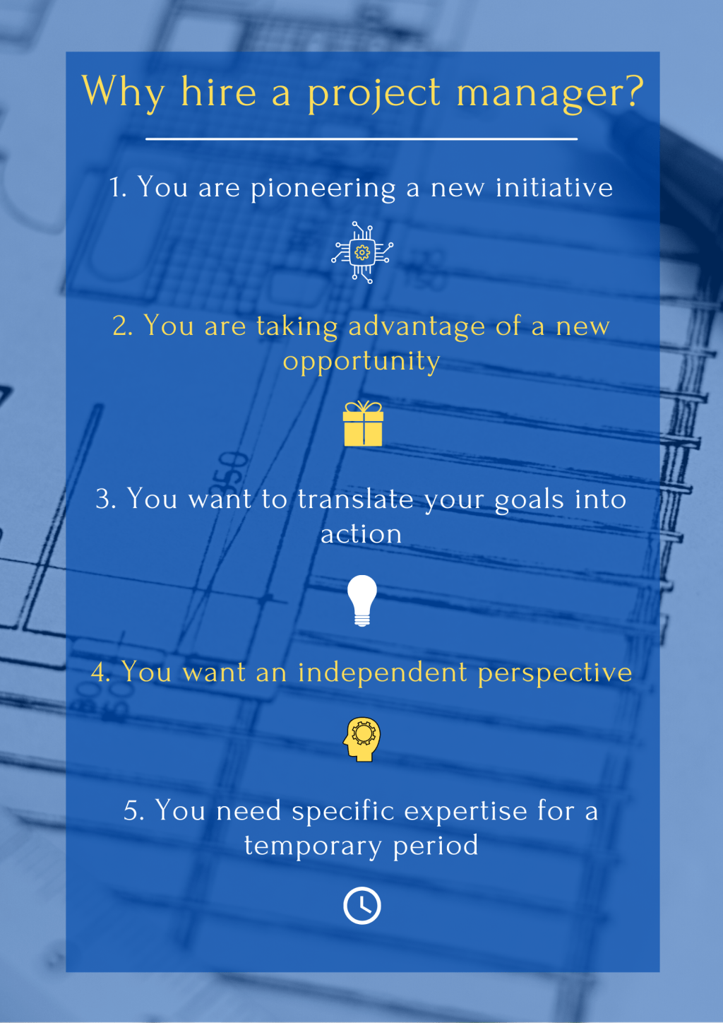 Five reasons to hire project&nbsp;manager